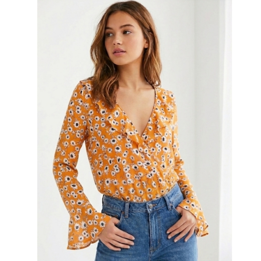 Sadie & Sage Yellow Floral Bodysuit
